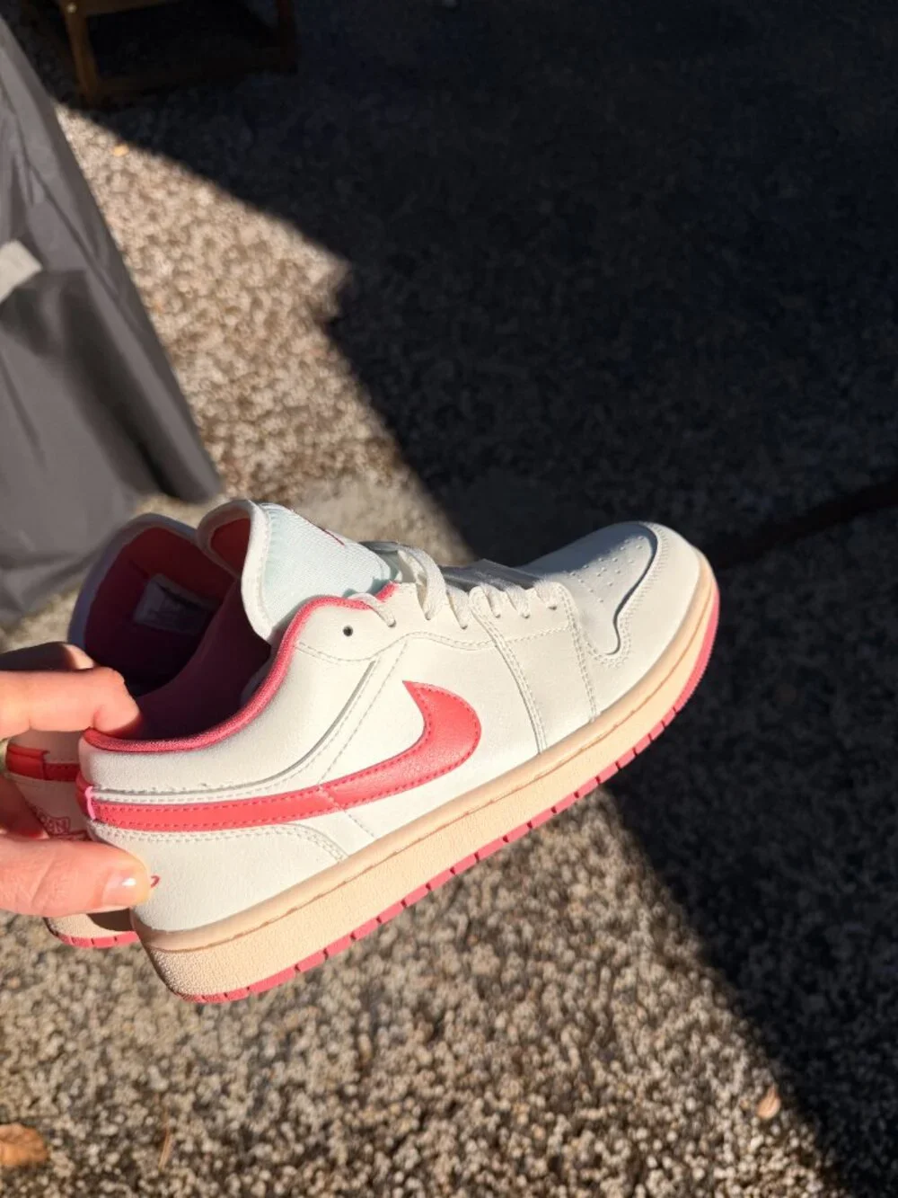 Nike Air Jordan 1 Low Women's Sneakers – White/Pink